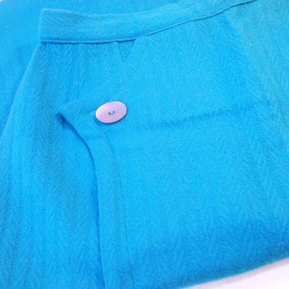 Vintage 60s Wiggle Pencil Skirt Lady-L(12) Union Wool Asymmetrical Kick Pleat - Picture 7 of 11